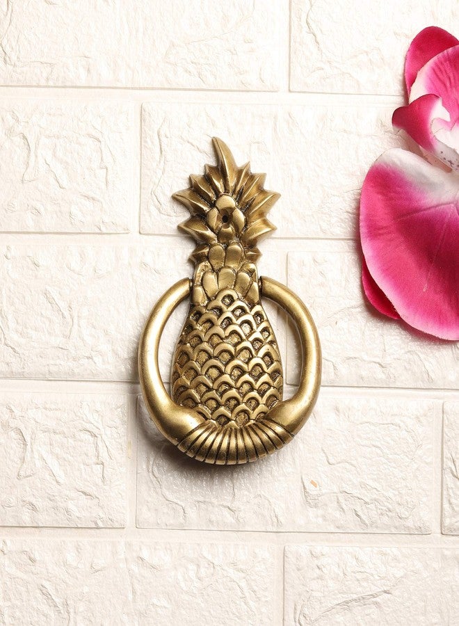 Two Moustaches Pineapple Design Brass Door Knocker - Antique Yellow - Image 5